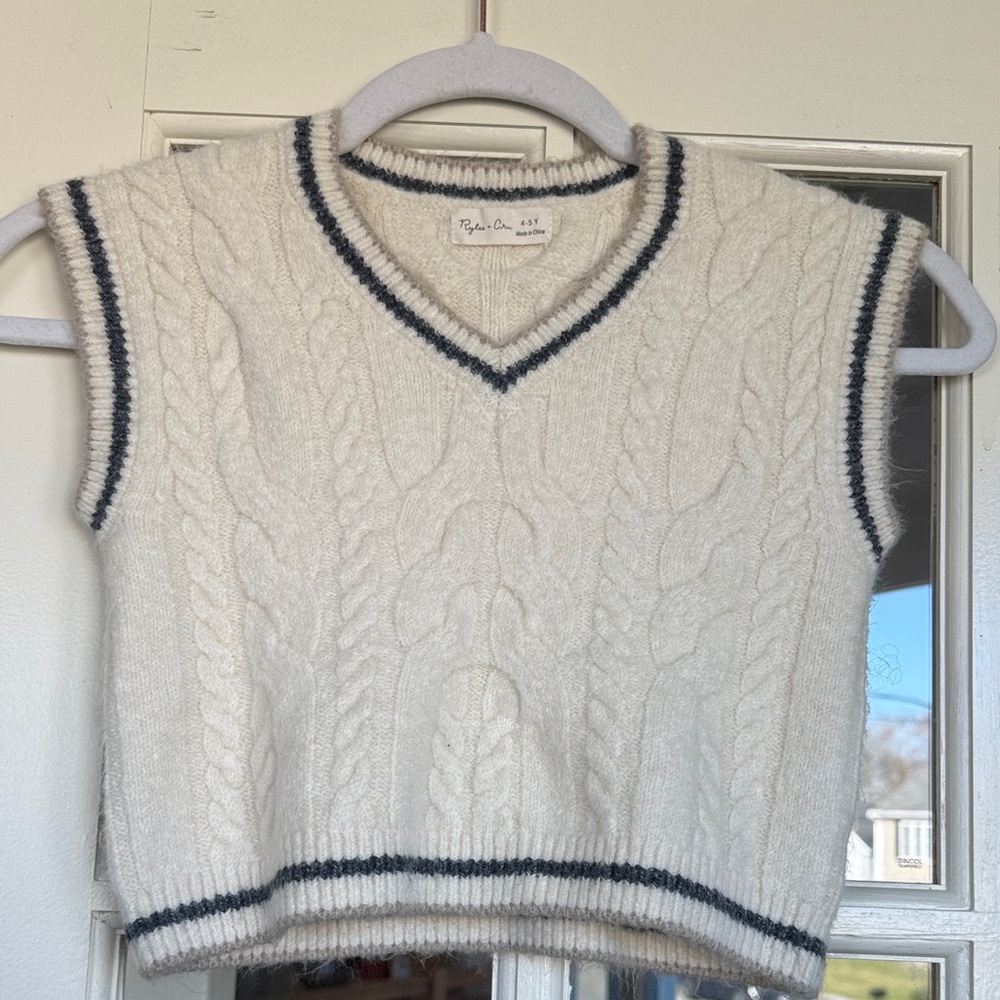 Rylee + Cru Cream V-Neck Sweater Vest